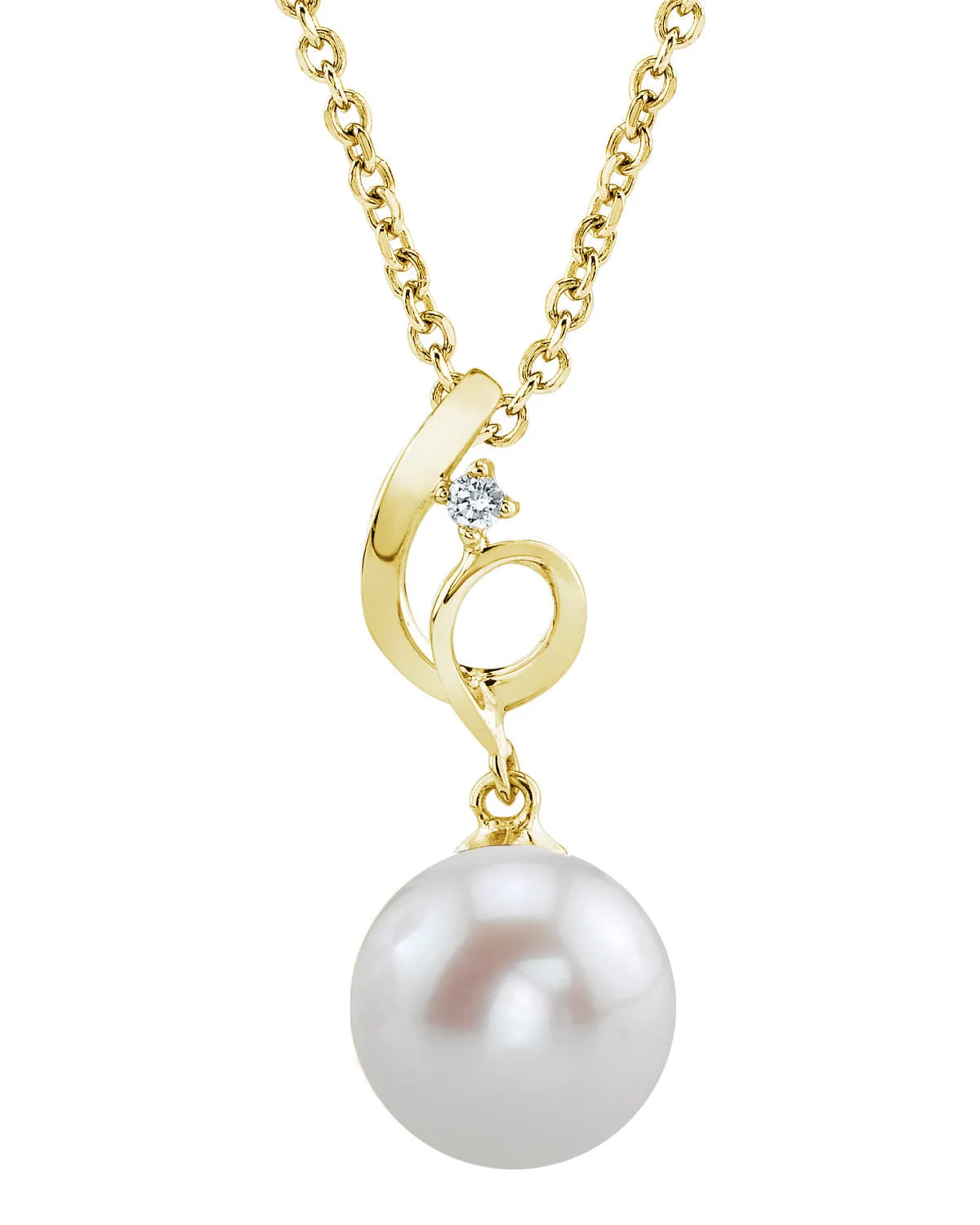 14K Gold Freshwater Pearl & Diamond Symphony Pendant