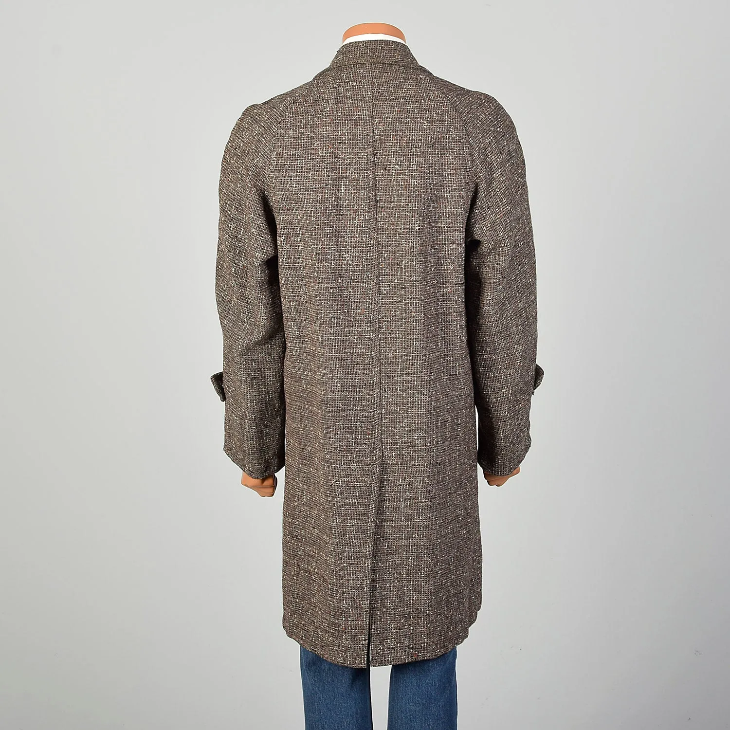 1950s Mens Wool Tweed Overcoat Fall Outerwear Coat