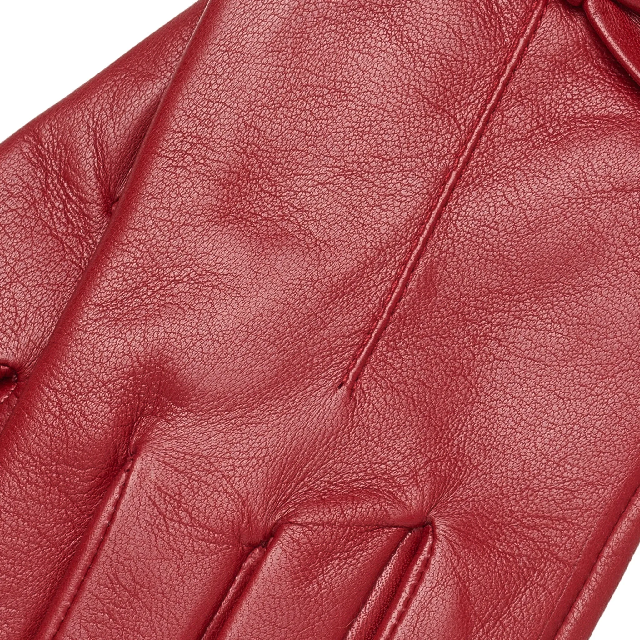 Avellino Dark Red Leather Gloves