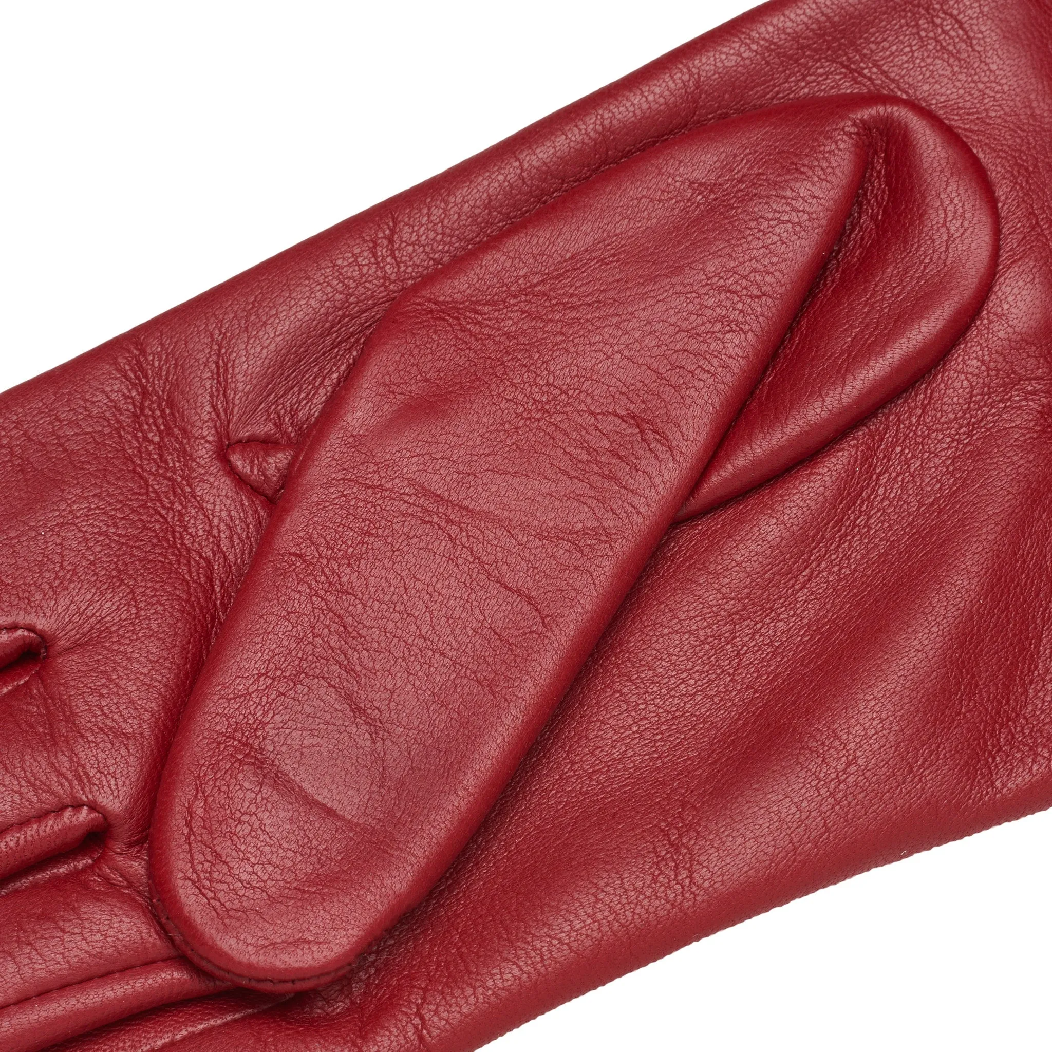 Avellino Dark Red Leather Gloves