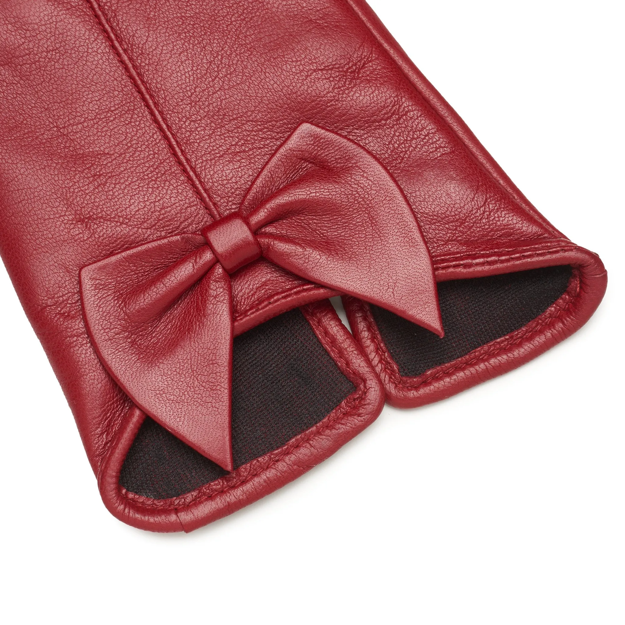 Avellino Dark Red Leather Gloves