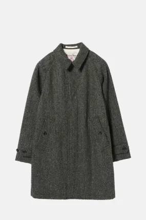 Bal Collar Coat Harris Tweed Gray Herringbone