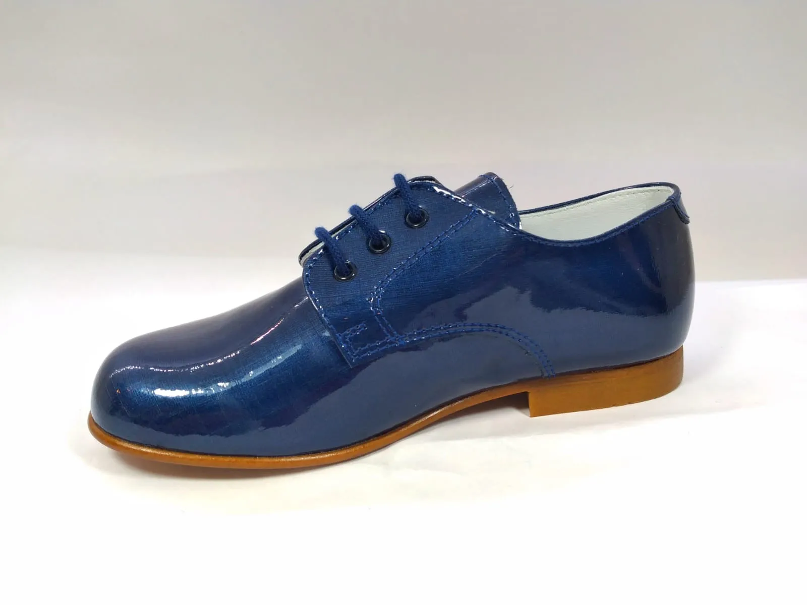 Beberlis Patent Navy Sofia Design Oxford Dress Shoes