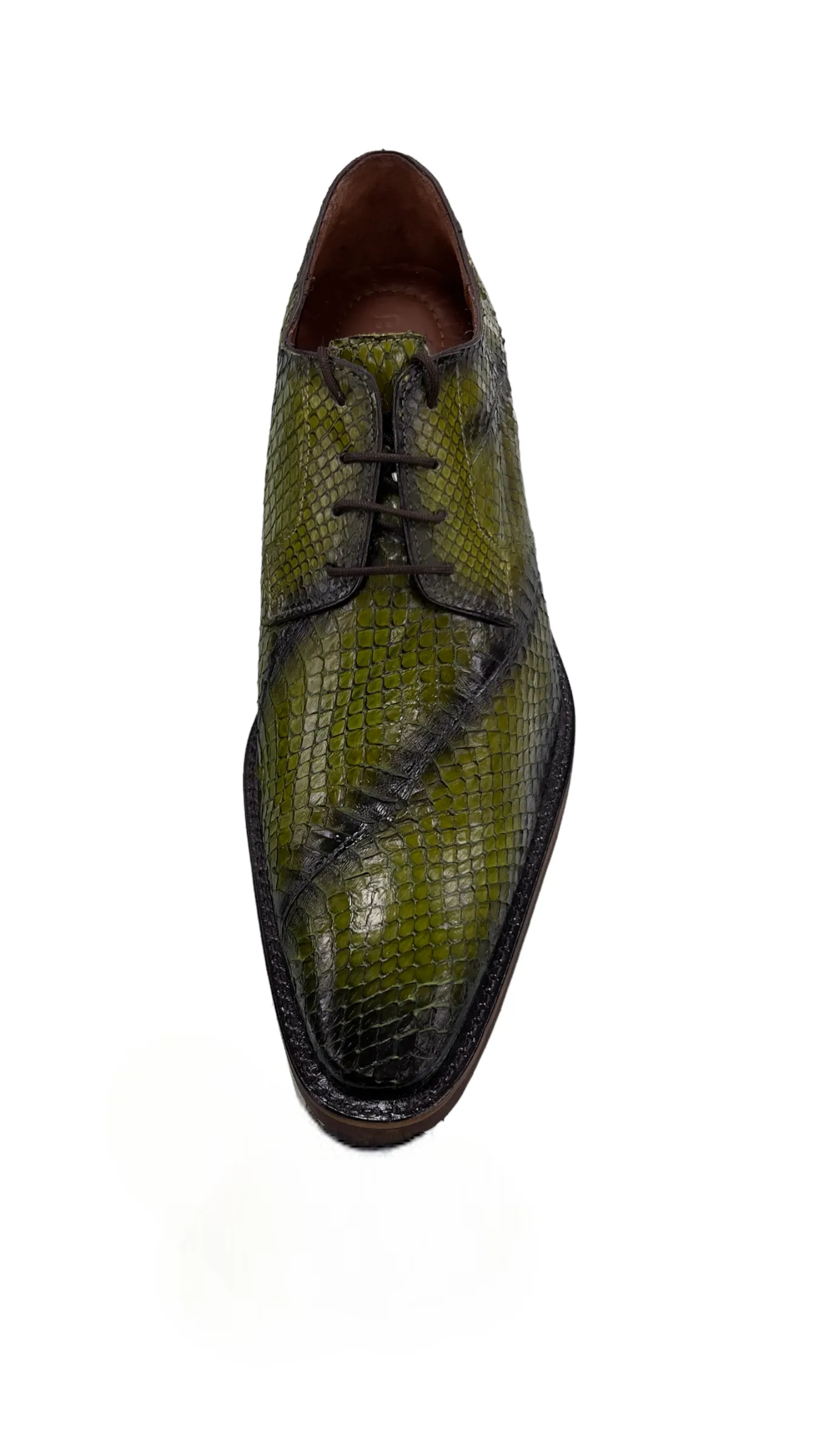 Belvedere Men's Olive Dress Snake Skin Shoes Lace Up Fashion Style