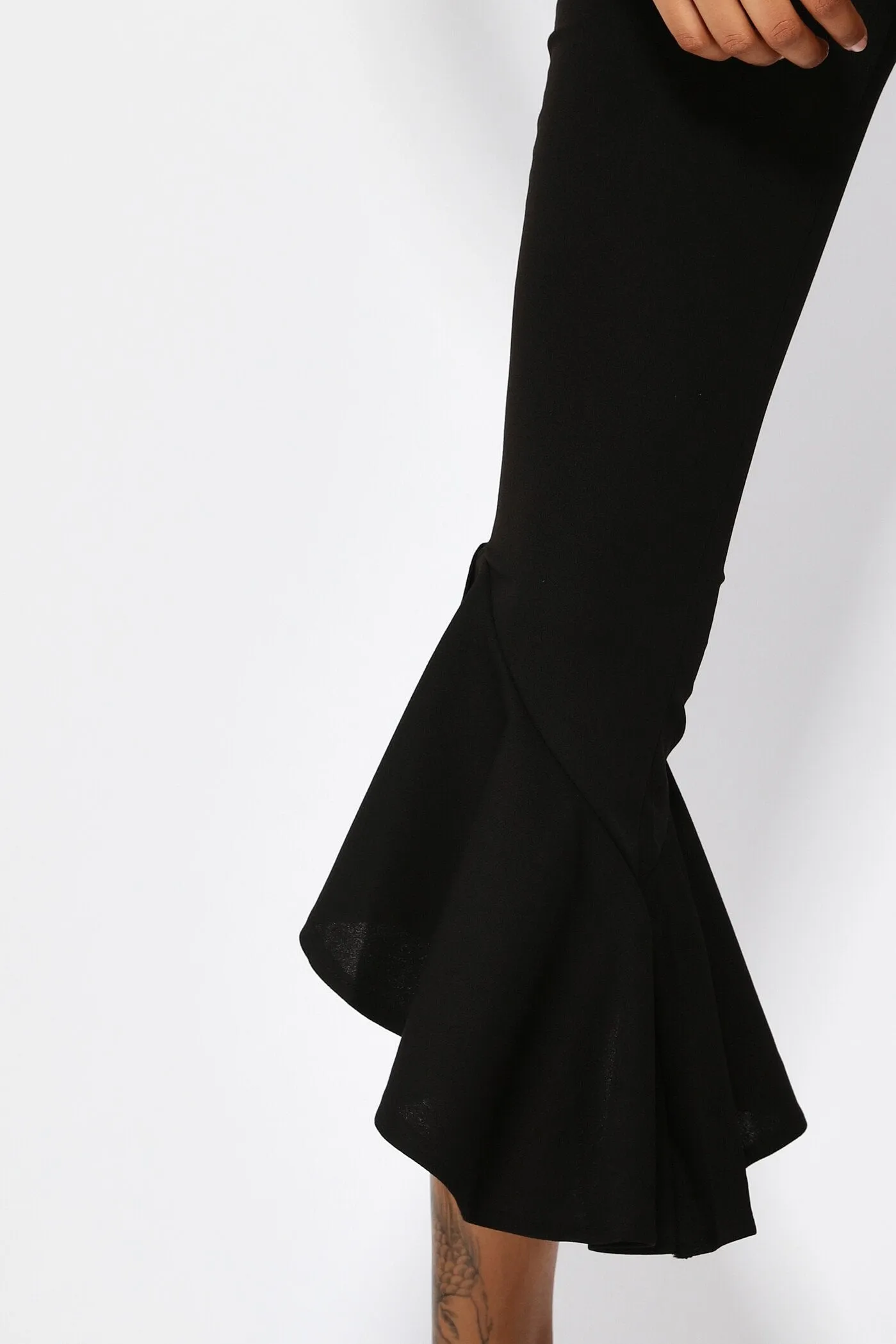 Black Flare Hem Trousers