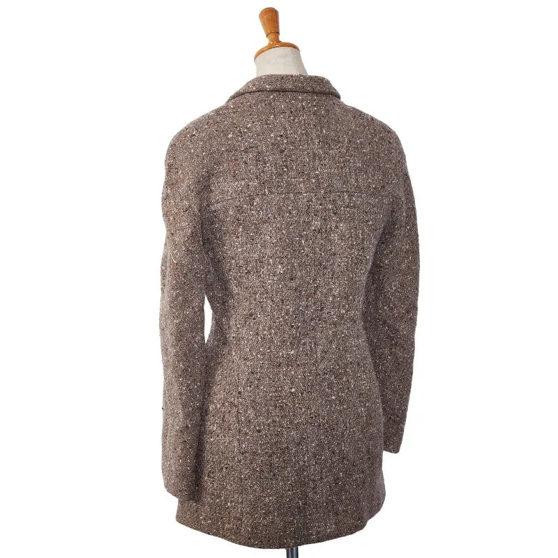 Chanel Tweed Jacket Beige Wool Nylon