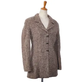 Chanel Tweed Jacket Beige Wool Nylon