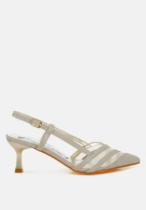 Daldra Kitten Heel Slingback Sandals