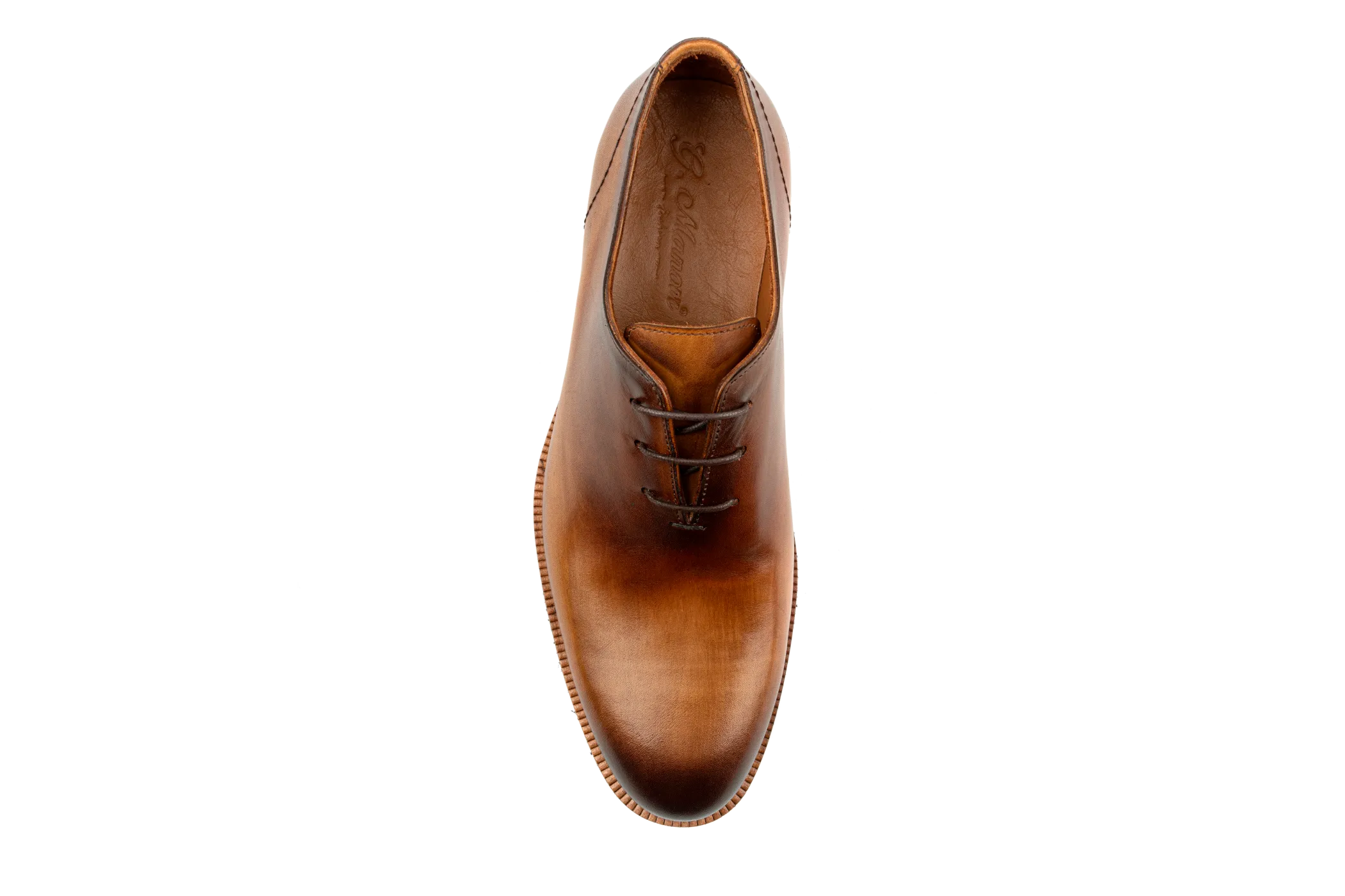 Debbano Ugo Wholecut Oxford Shoes, Crust Leather, Premium Lace-Up, Plain Toe, Whole Cut Leather Shoes, Tan Oxfords, EVA Sole Oxfords