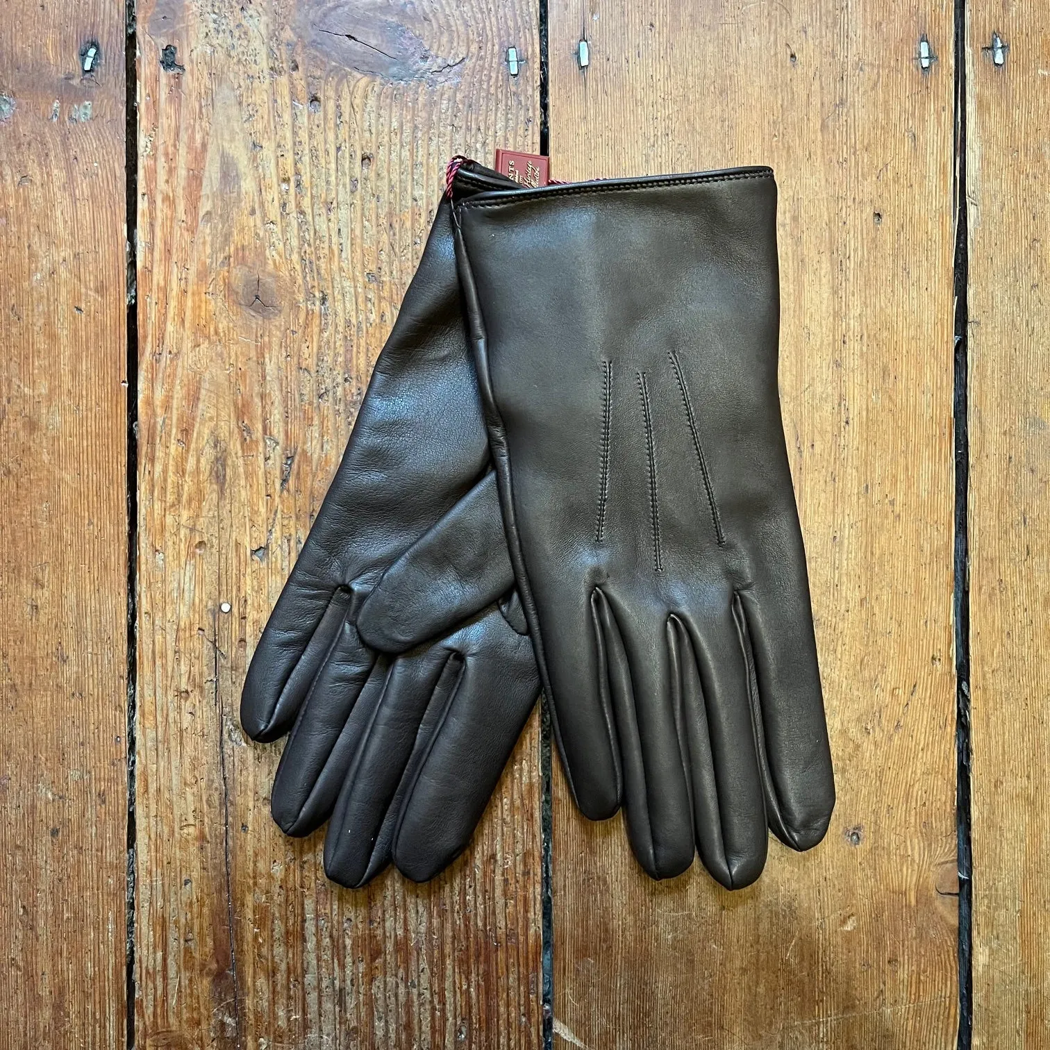 DENTS - Berkeley - Heritage Three Point Silk Lined Leather Gloves - English Tan