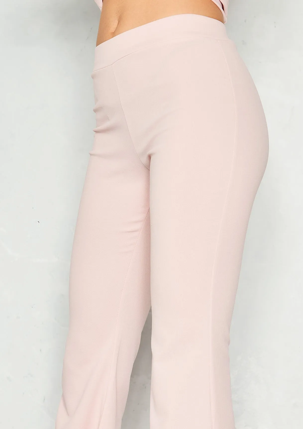 Ellie Pink High Waist Flare Trousers