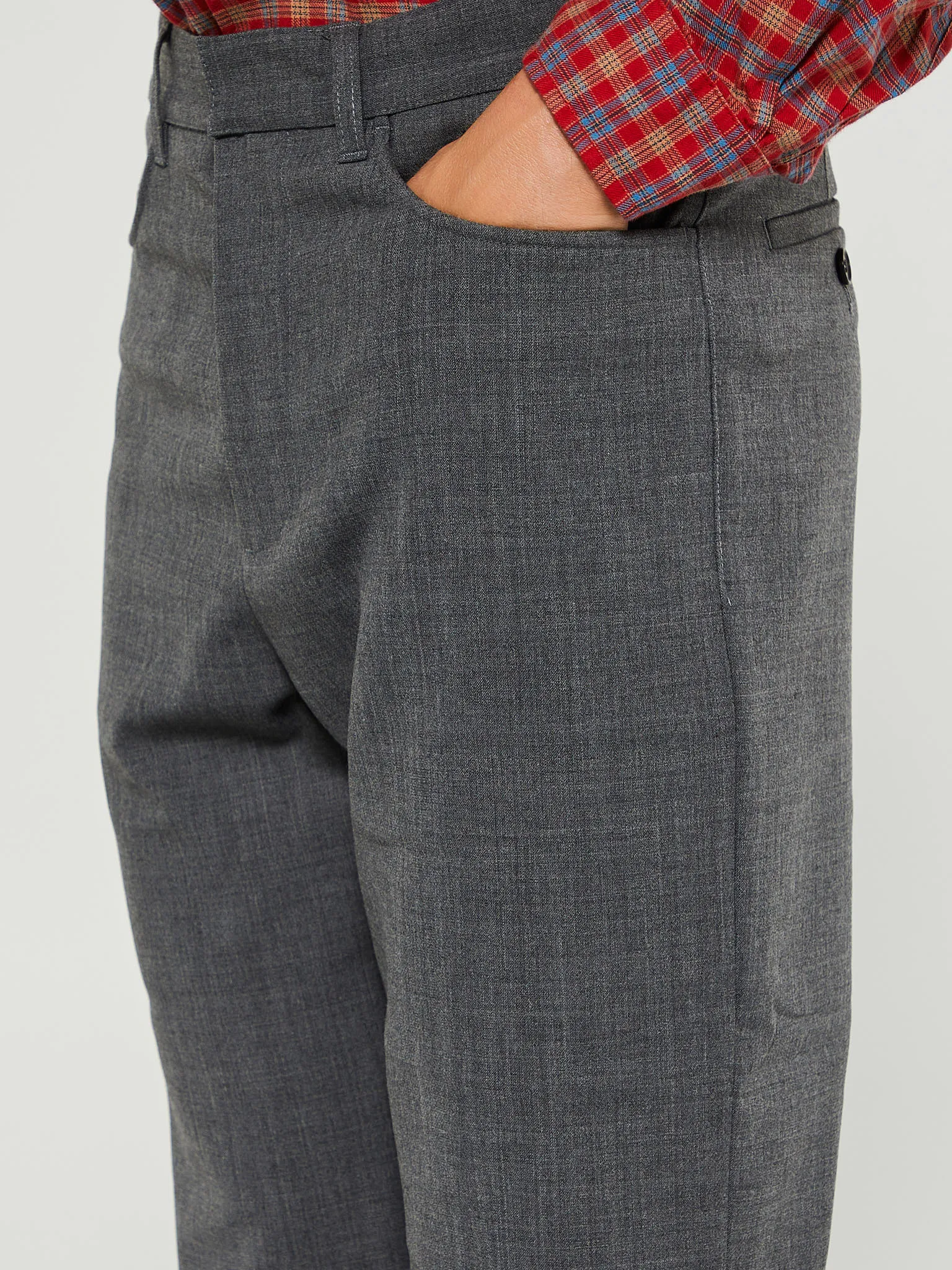 Flare French Trousers in Grey Melange