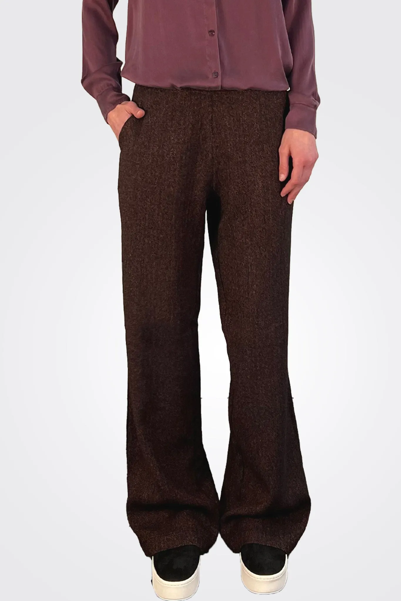 Flare Trousers - Cherry