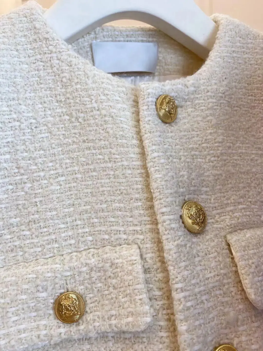 French Tweed Jacket with Gold Button