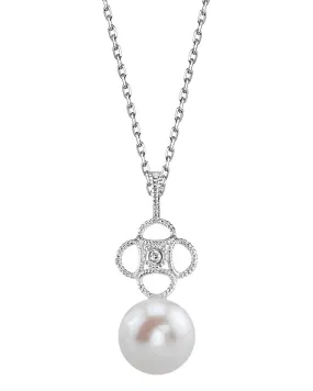 Freshwater Pearl & Diamond Lacy Pendant