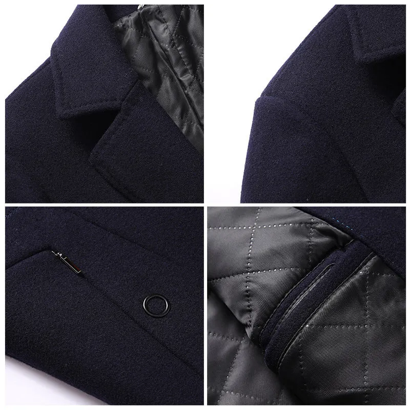 Gentleman Classic Thicken Wool Pea Coat