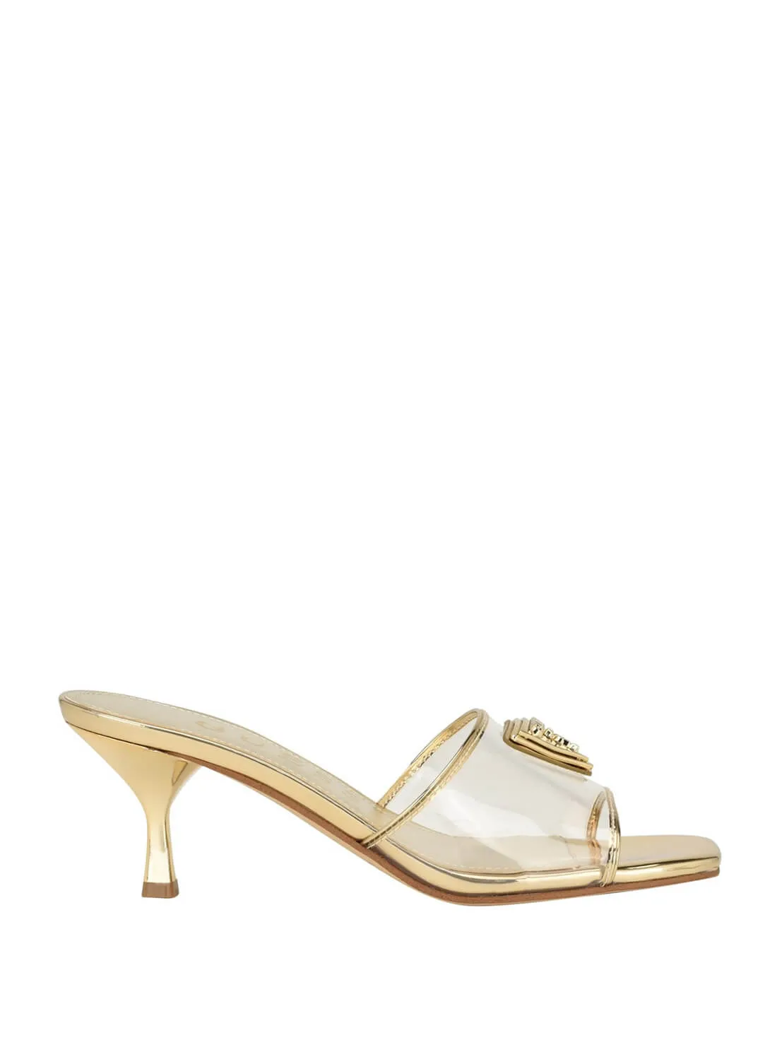 Gold Lusie Clear Kitten Heels