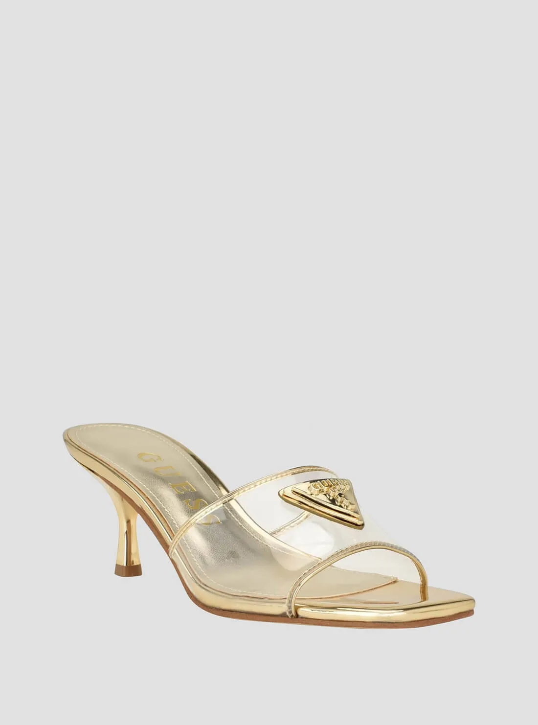 Gold Lusie Clear Kitten Heels