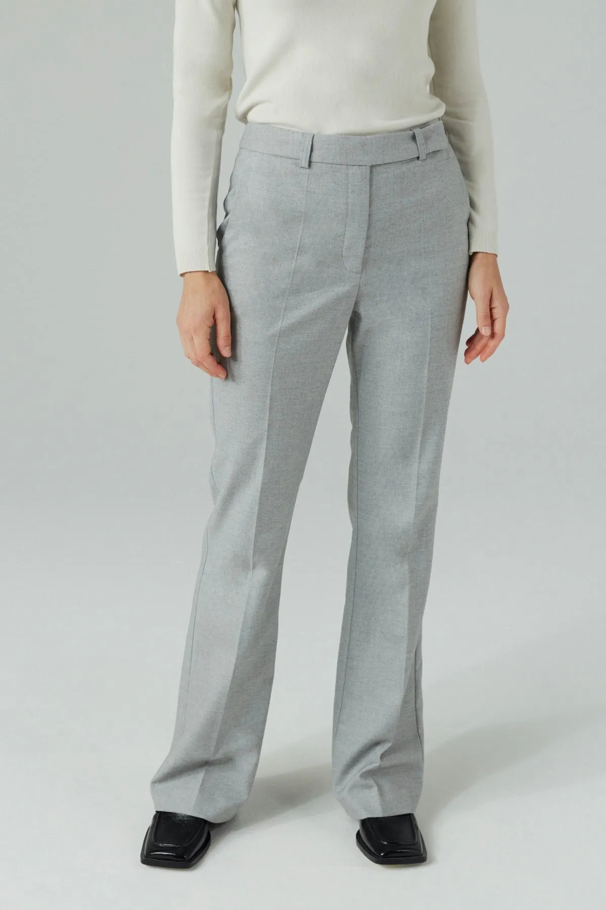 Grey Flare Trousers