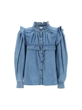 Idety Ruffled Denim Top