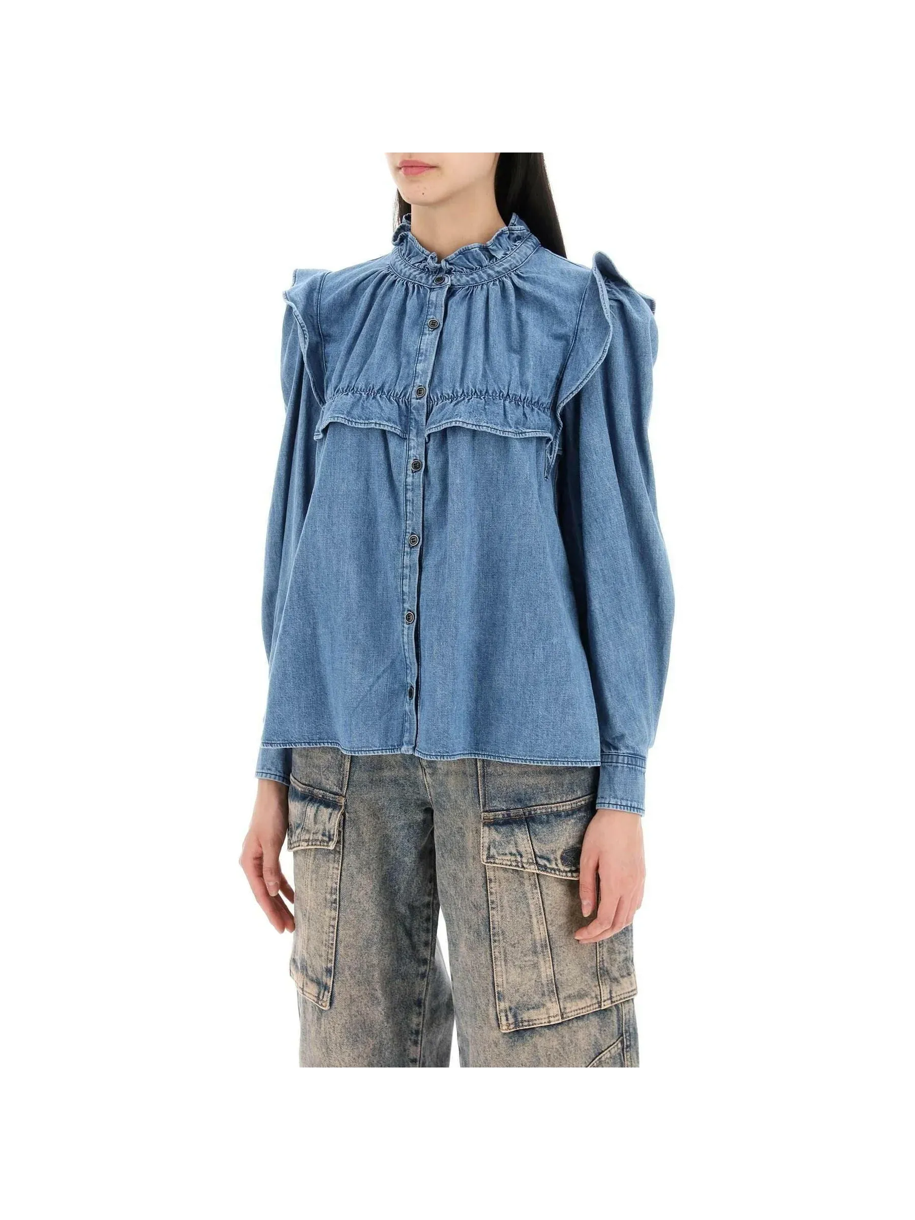 Idety Ruffled Denim Top