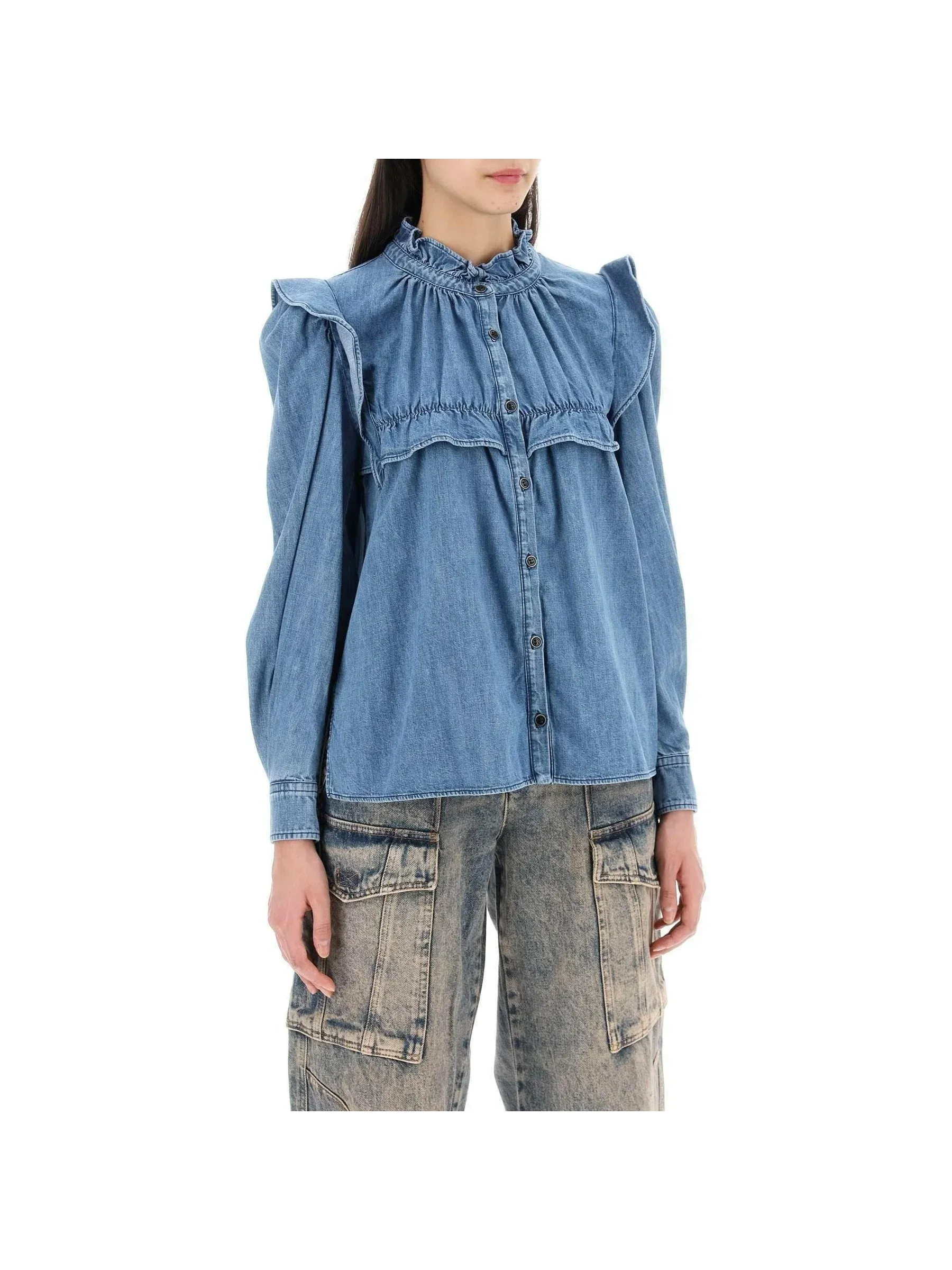 Idety Ruffled Denim Top