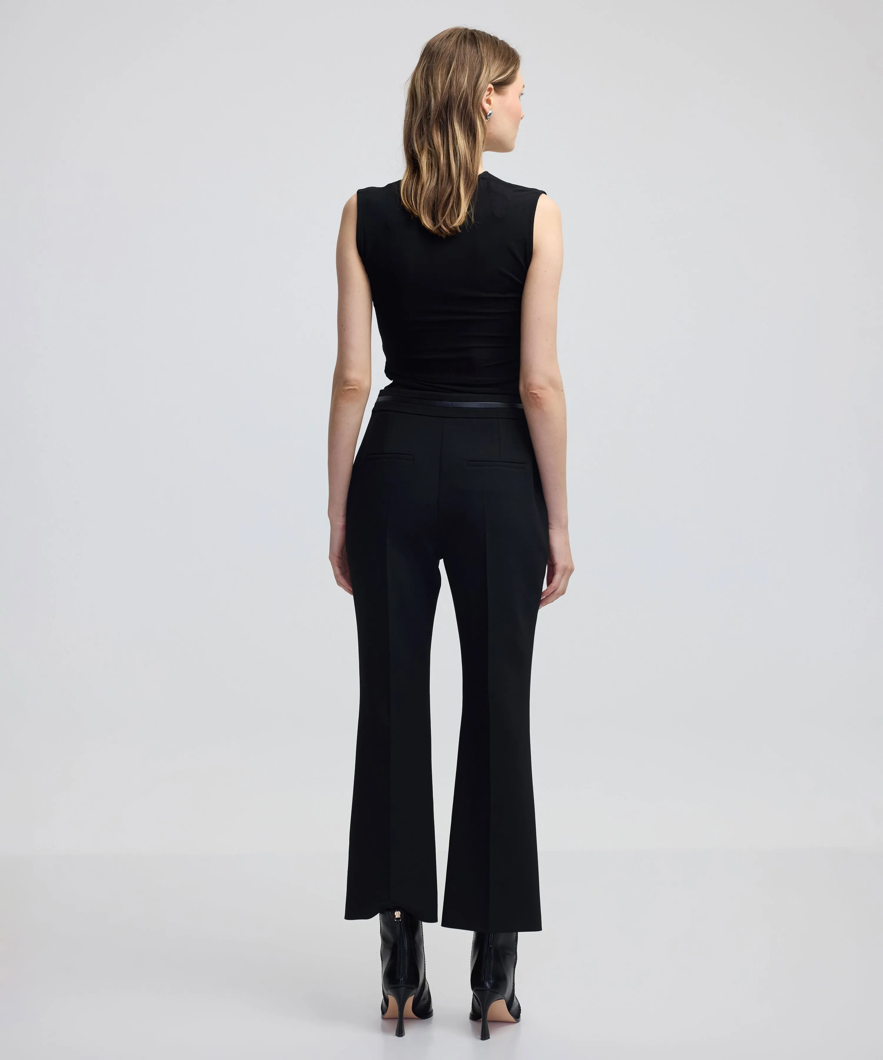 Ipekyol Faux Leather Piping Trousers Black