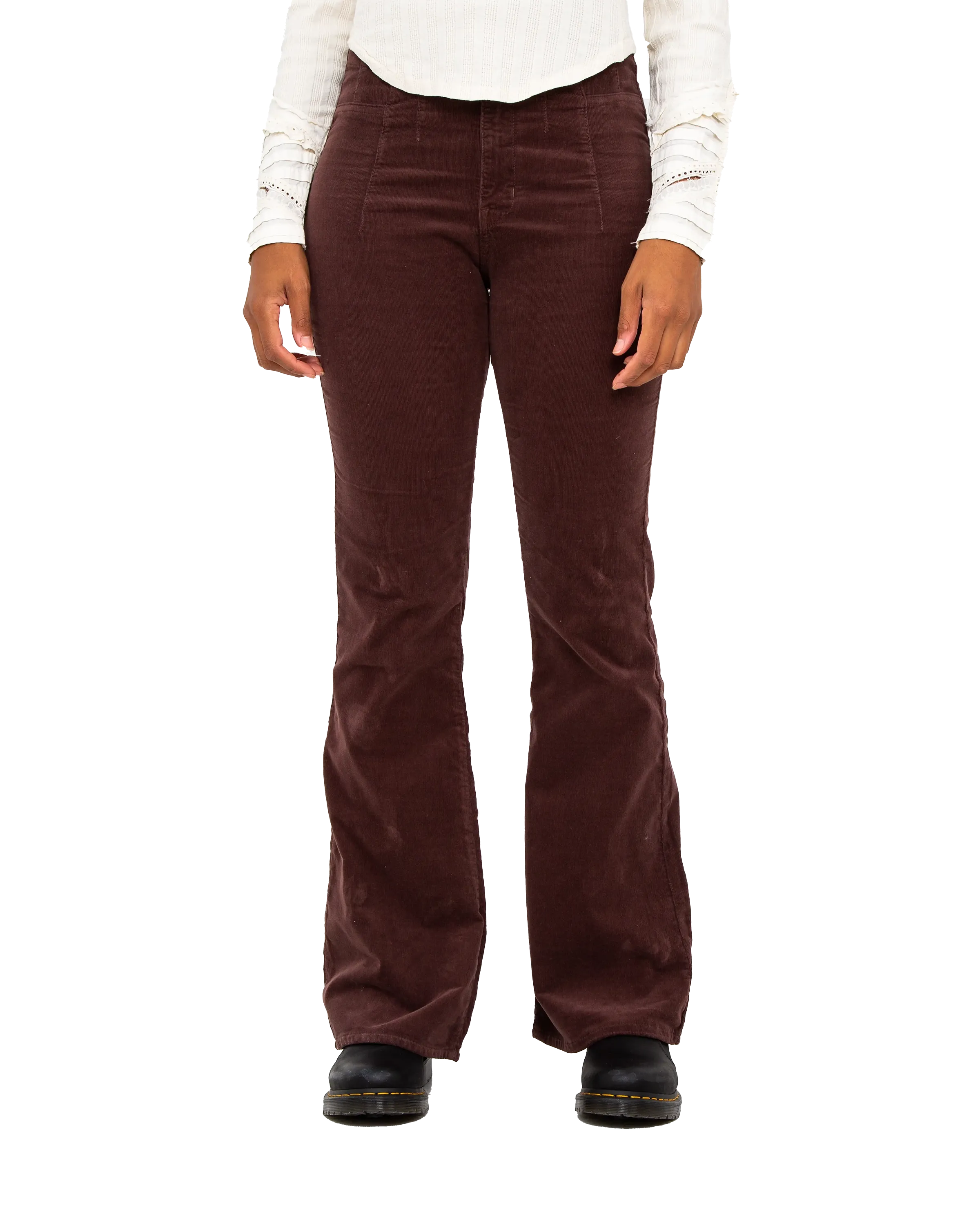 Jayde Cord Flare Trousers in French Roast