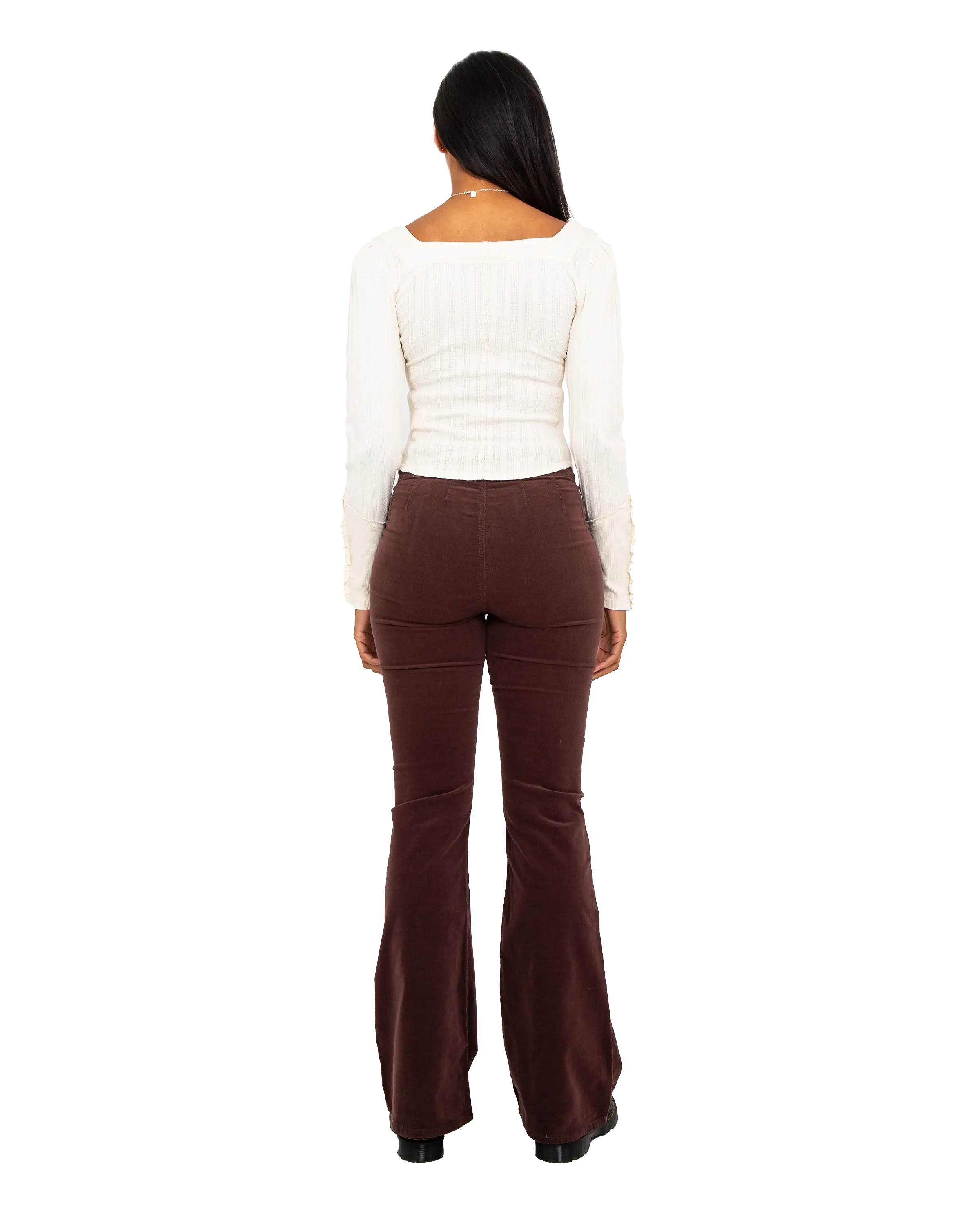 Jayde Cord Flare Trousers in French Roast