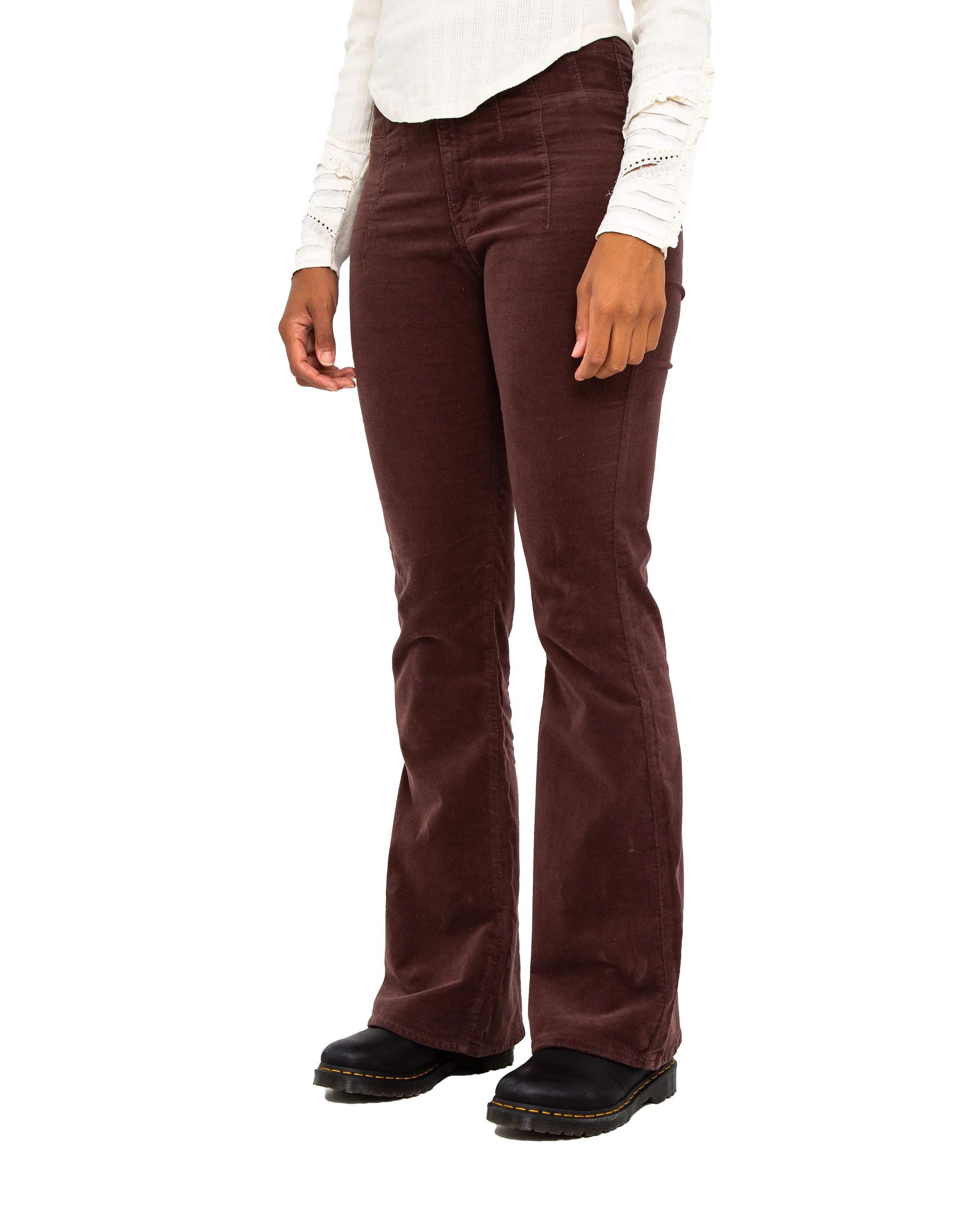 Jayde Cord Flare Trousers in French Roast