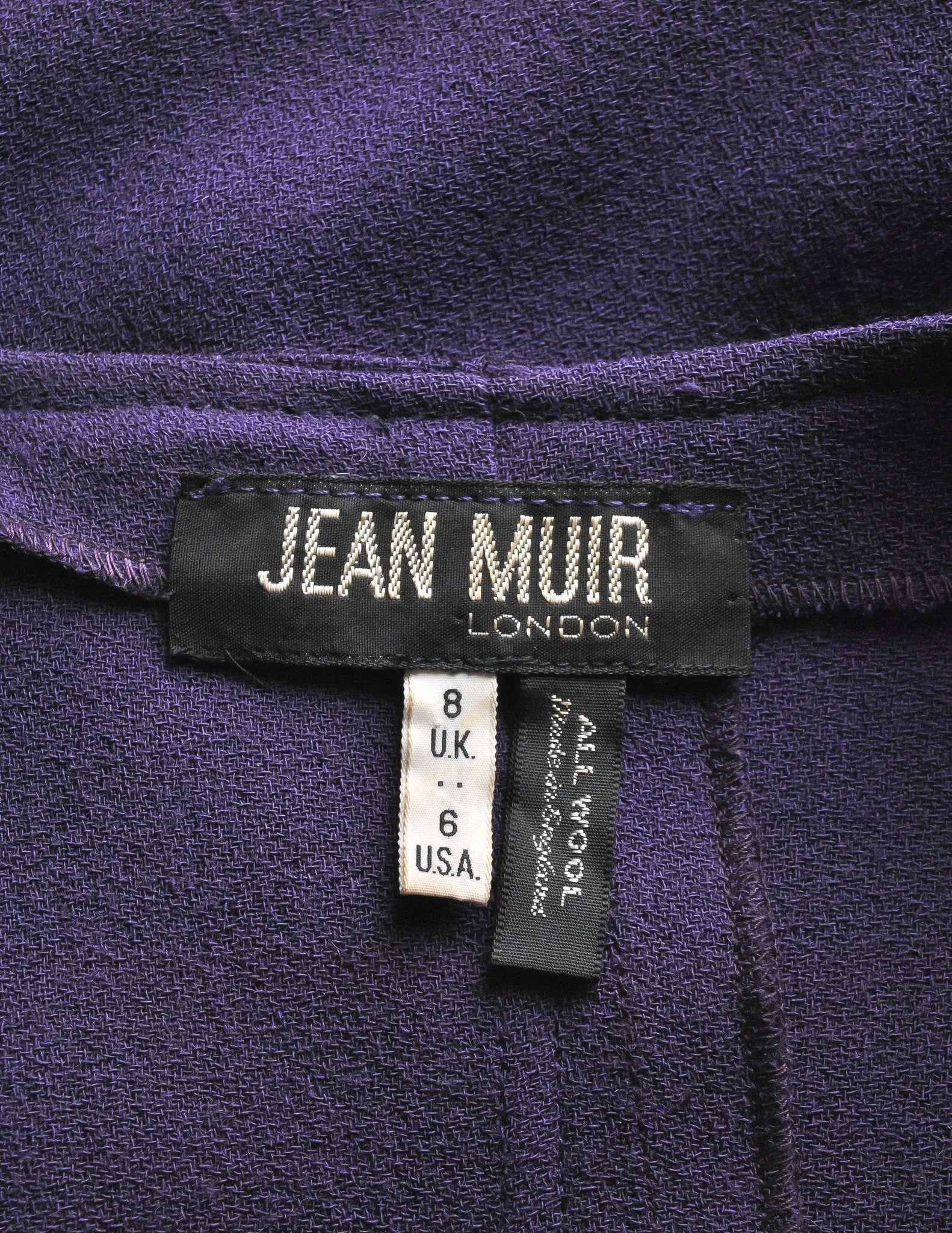 Jean Muir Vintage Purple Wool Crepe Draping Wrap Jacket