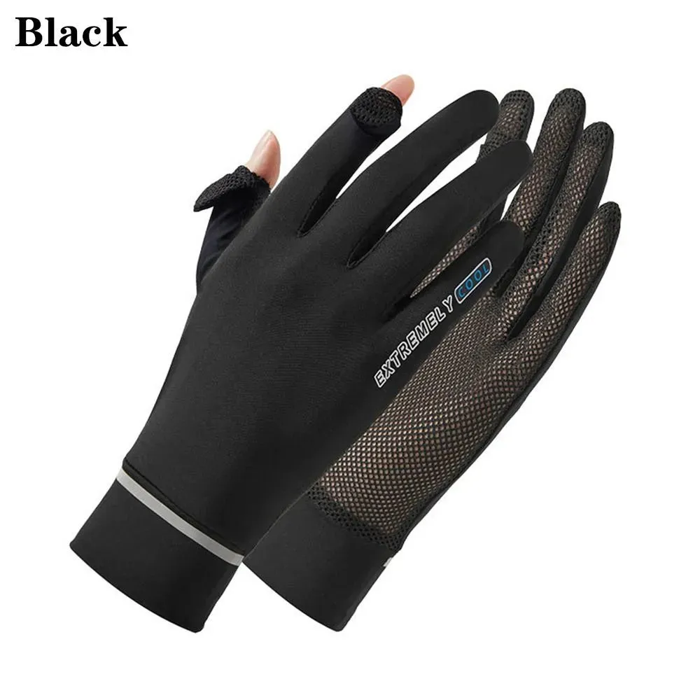 Lady Sunscreen Ice Silk Gloves Female Summer Sun Protection Gloves Fashion Cycling Driving Running Mittens Thin Anti-UV Gloves