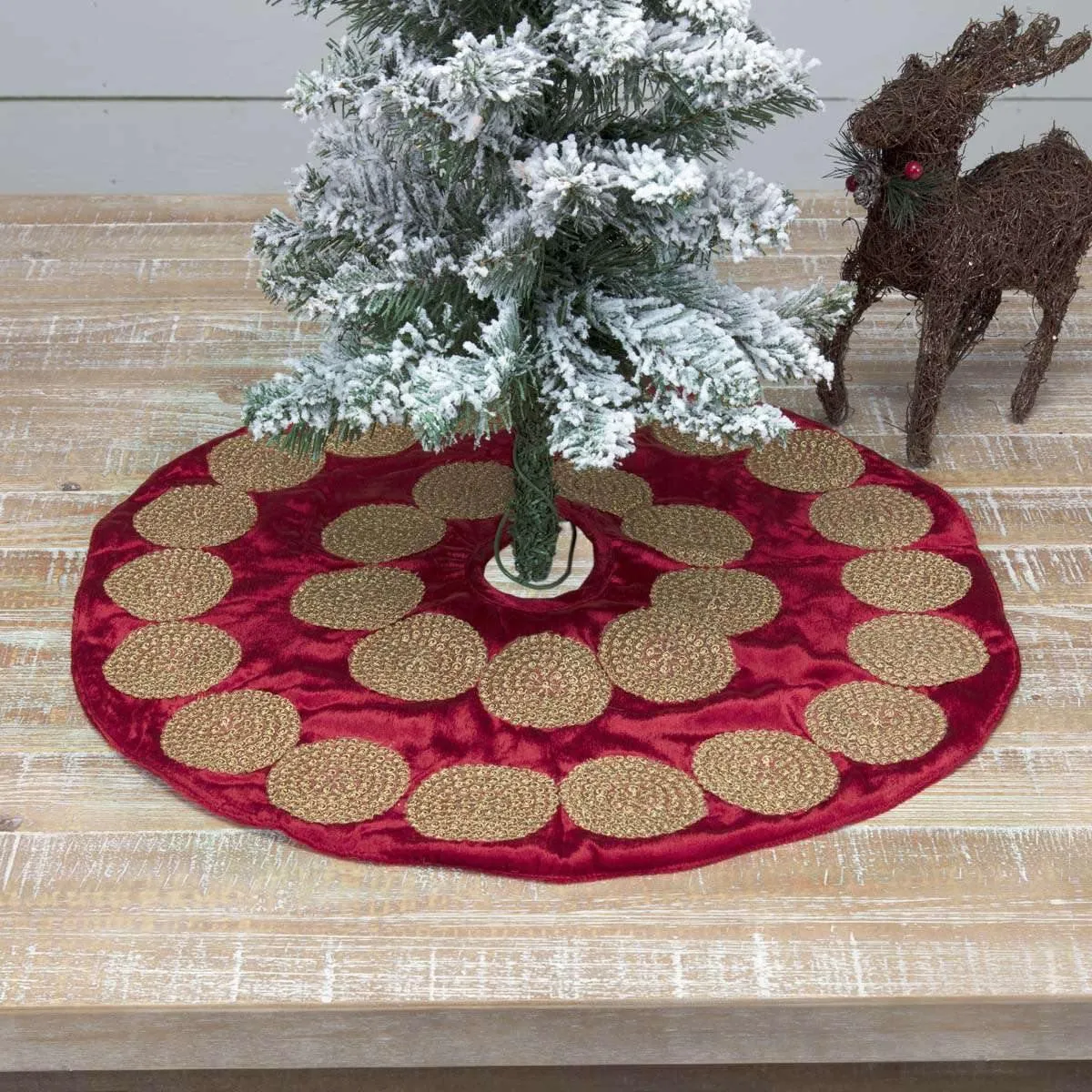 Memories Red Mini Christmas Tree Skirt 21 VHC Brands