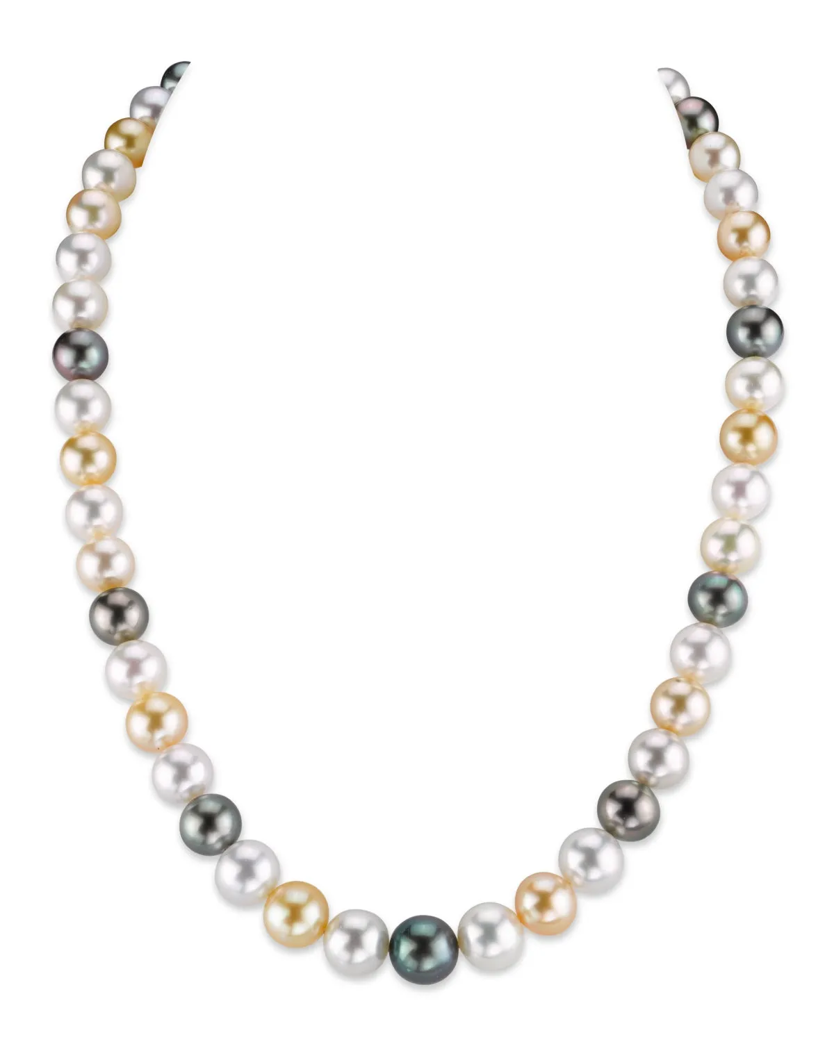 Multi-Color Tahitian & South Sea Pearl Necklace, 8.0-10.0mm - AAAA Quality