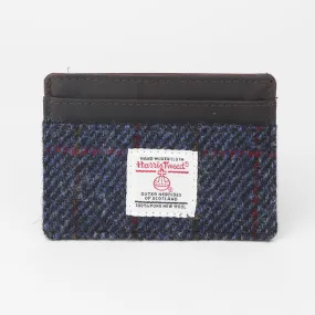 Navy Harris Tweed Card Holder Wallet