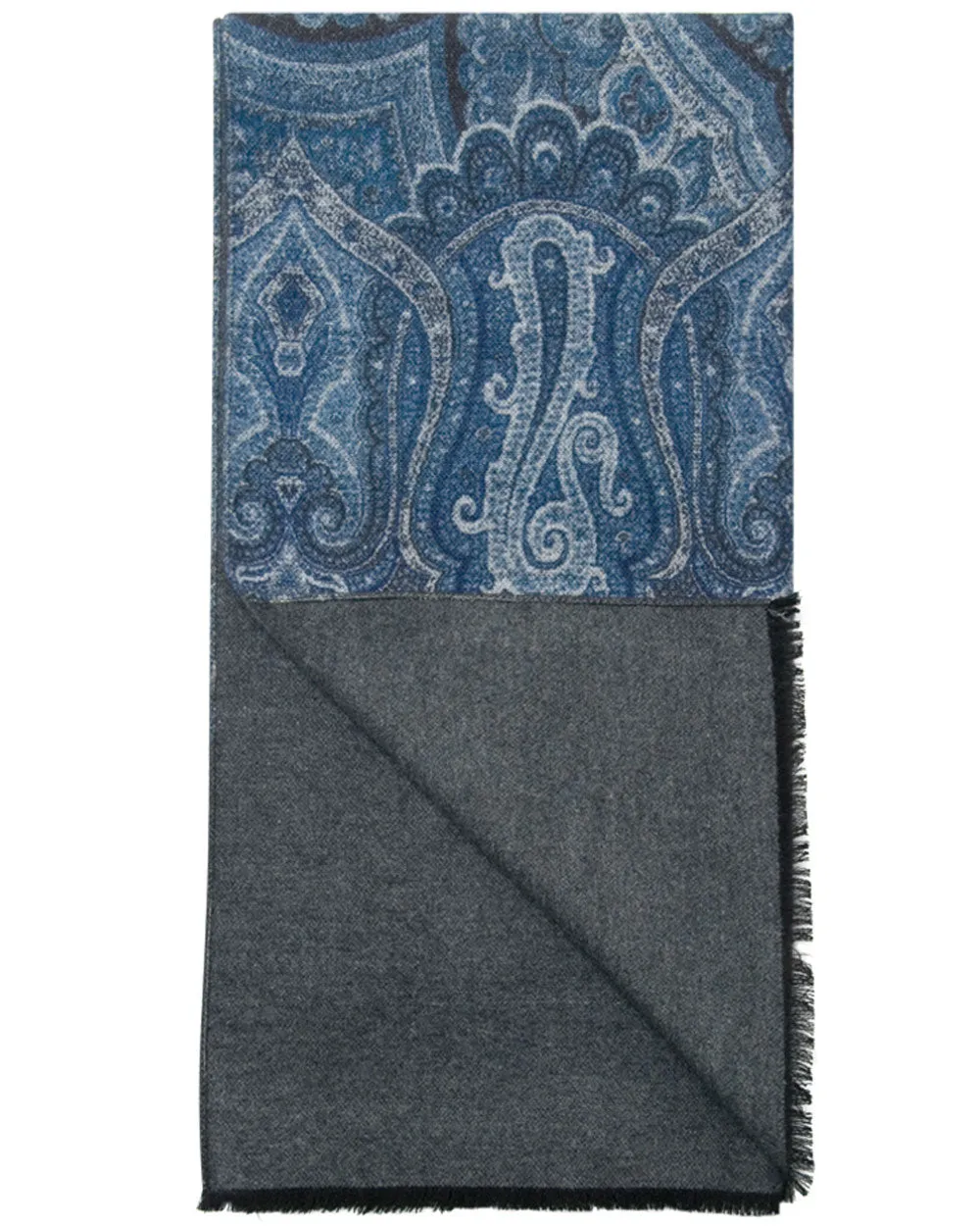 Paisley Print Silk Scarf in Blue