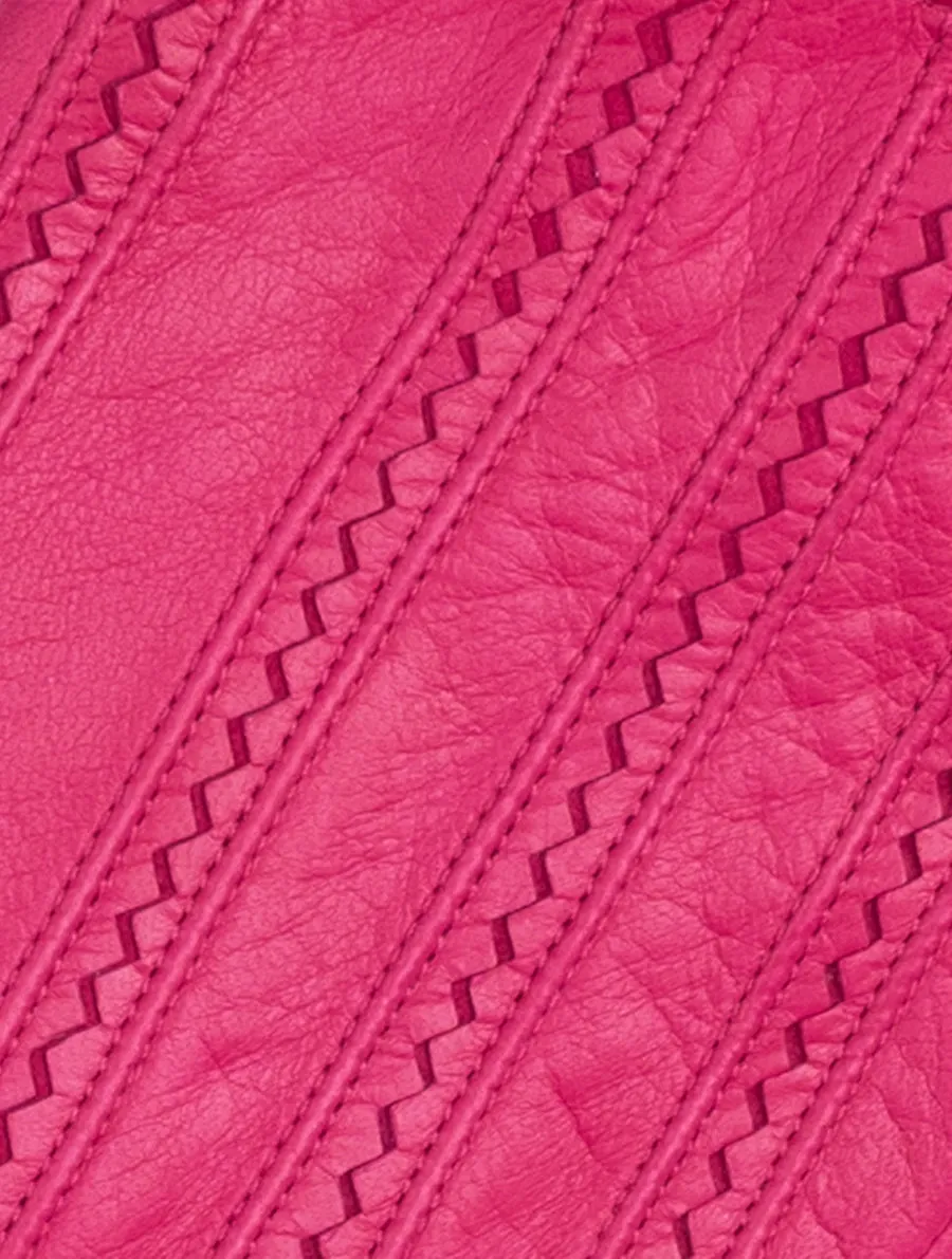 Pavia Hot Pink Leather Gloves