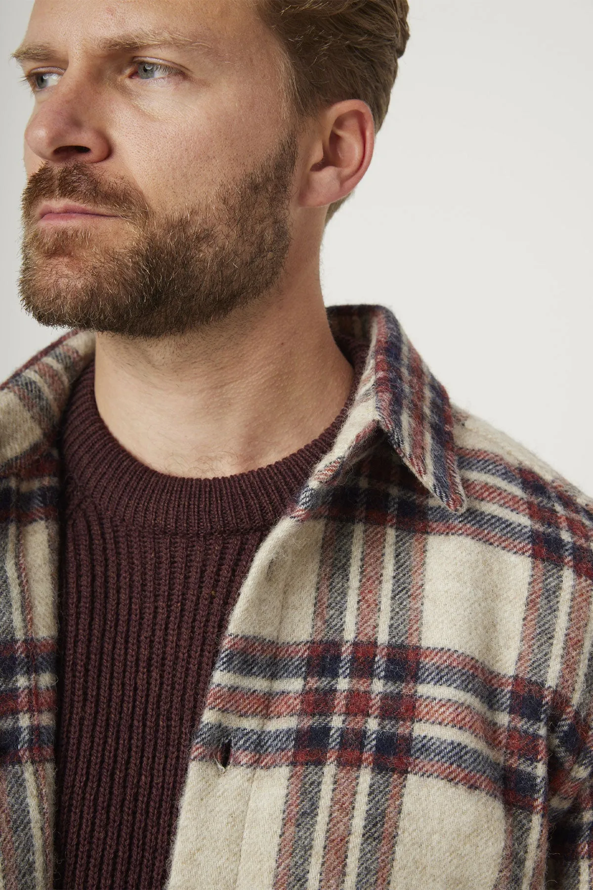 Peregrine - Wool Overshirt in Oakham Check