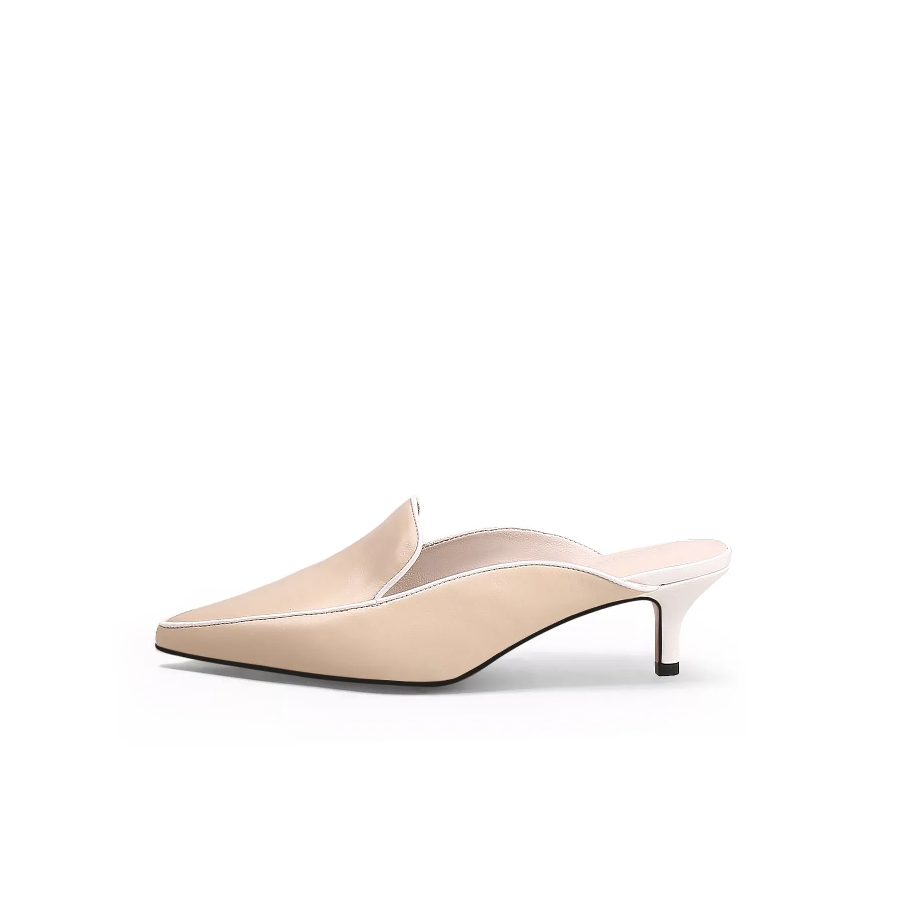 Pointed Toe Kitten Mules