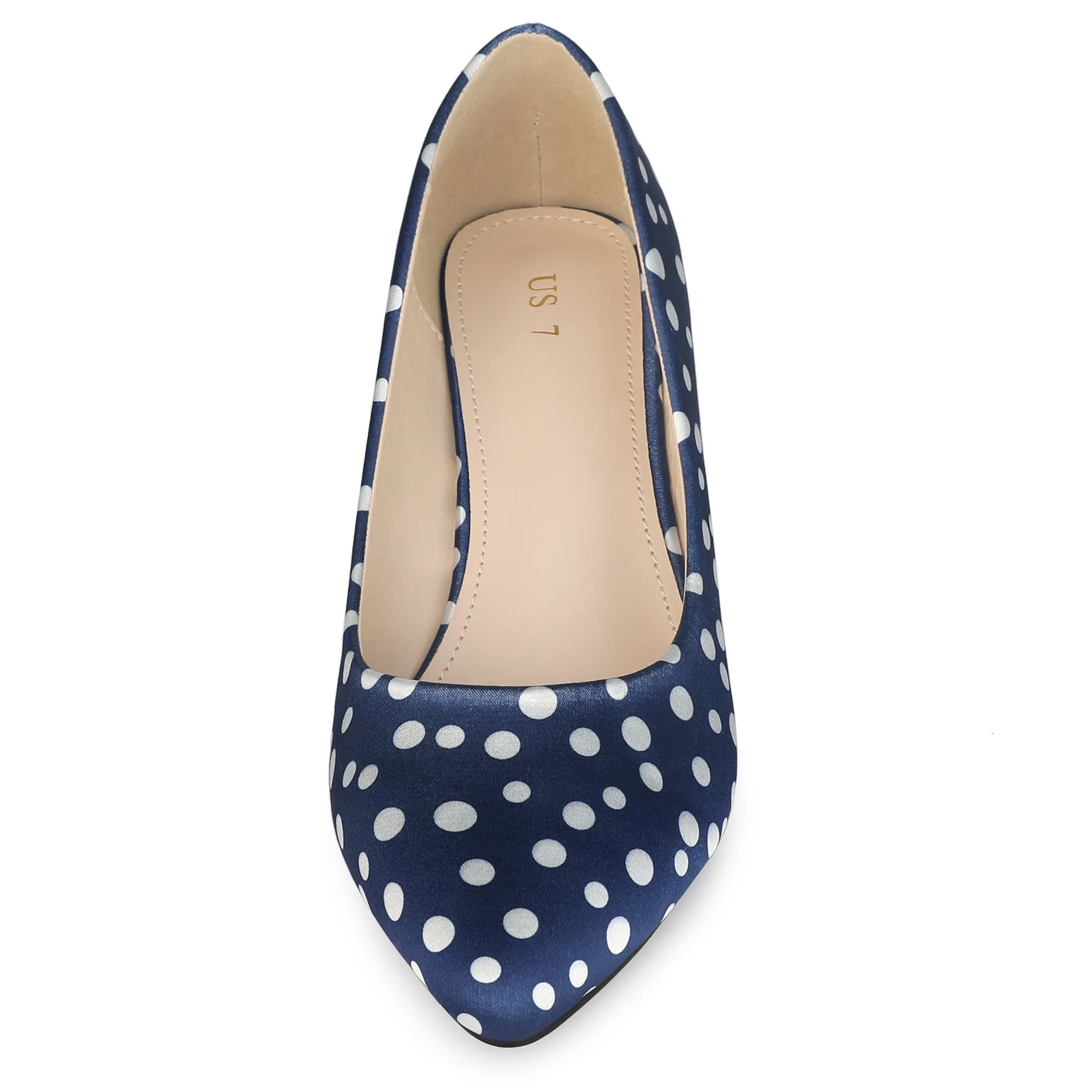 Pointed Toe Polka Dots Kitten Heel Pumps