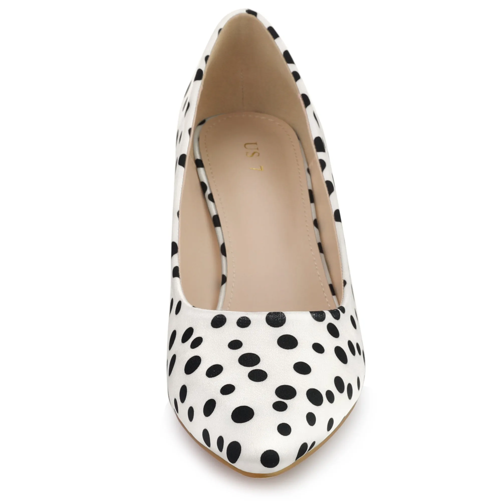 Pointed Toe Polka Dots Kitten Heel Pumps