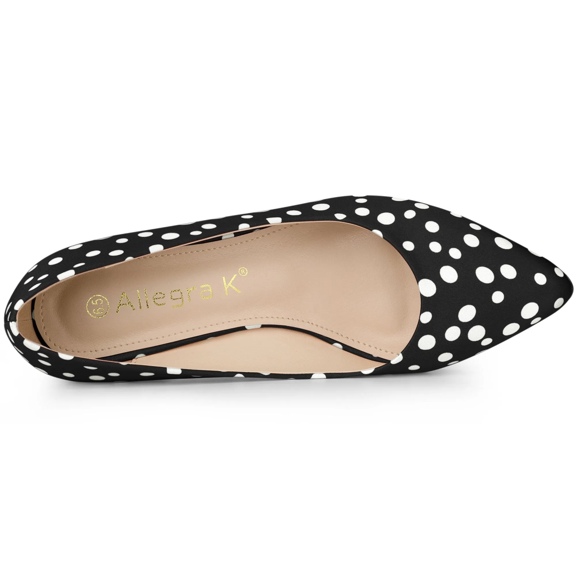 Pointed Toe Polka Dots Kitten Heel Pumps