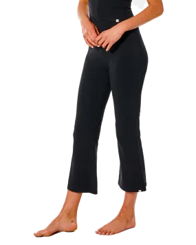 Premium Rib Cropped Trousers in Black