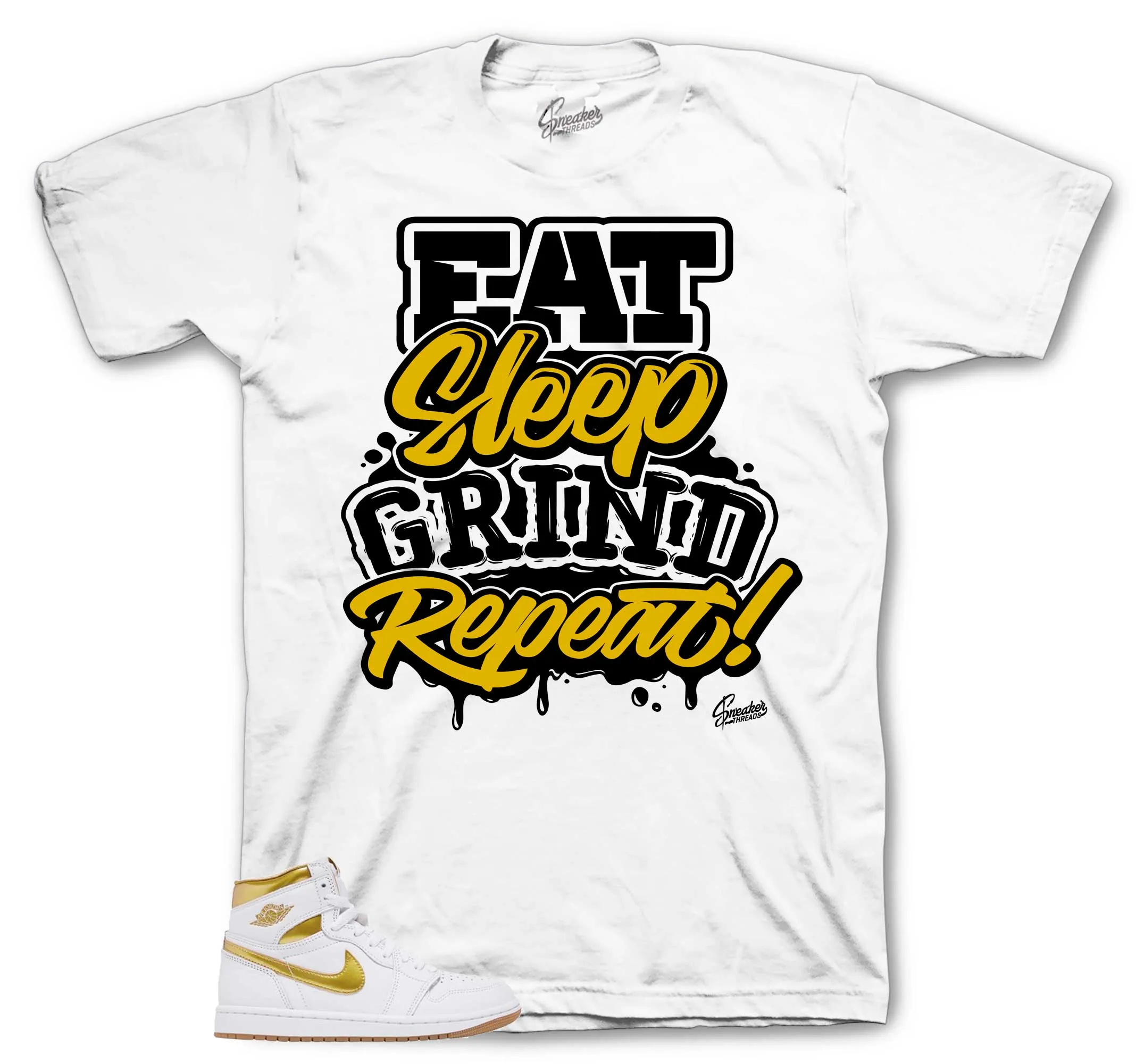 Retro 1 White Metallic Gold Daily Routine Shirt