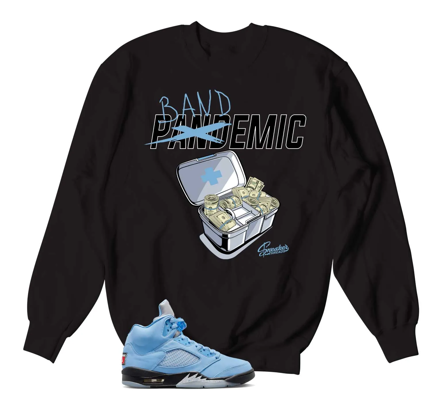 Retro 5 University Blue Bandemic Sweater