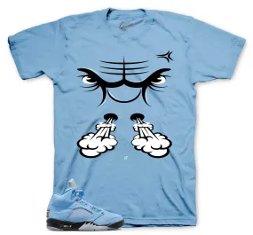 Retro 5 University Blue Raging Face Shirt