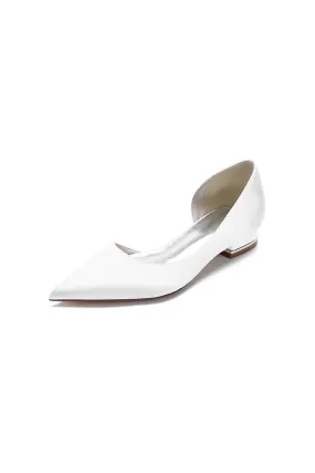 Simple Satin Pointed Toe Kitten Heels