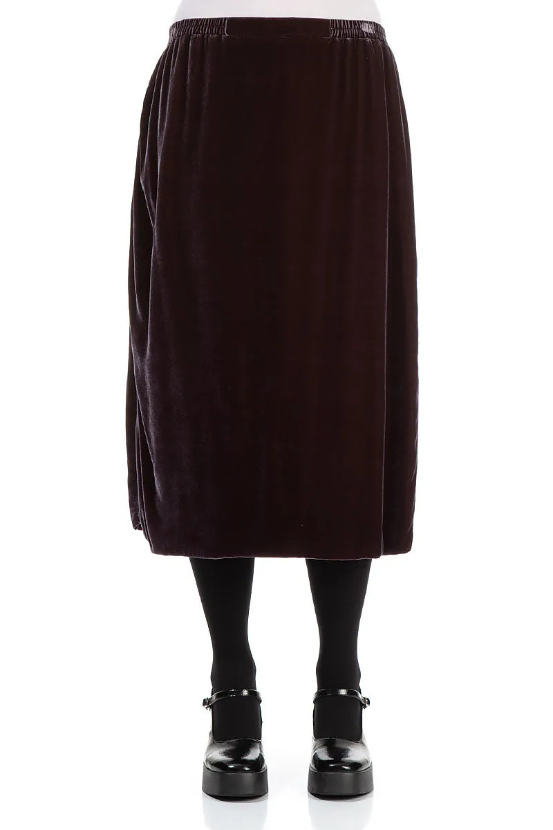 Straight Iron Silk Velvet Skirt