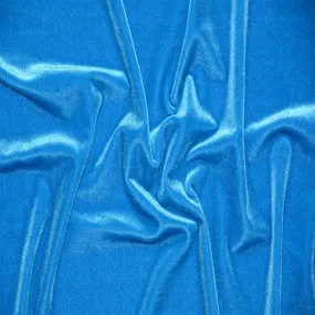 Turquoise Stretch Velvet Spandex Fabric