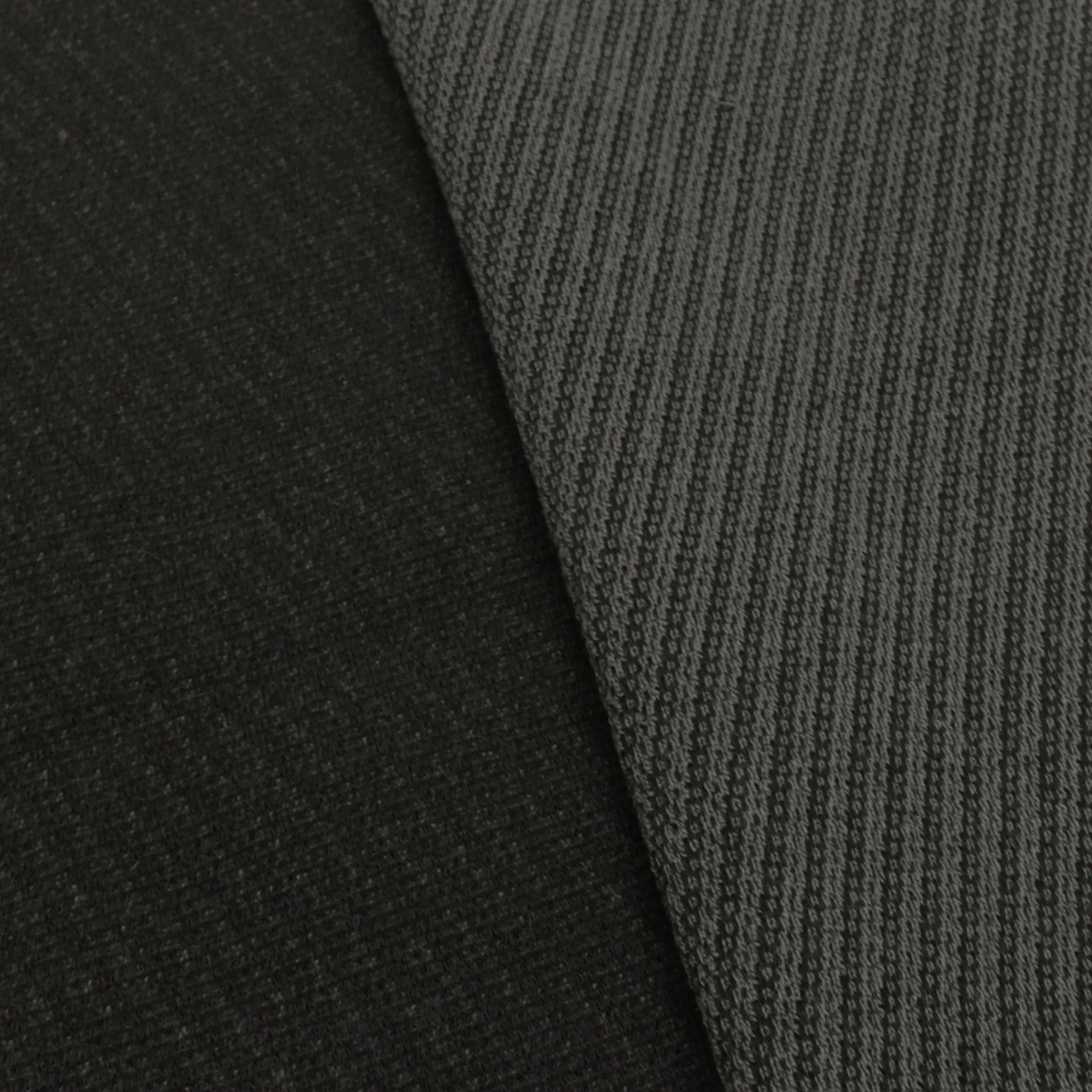 Volcanic Gray Poly/Wool Twill-like Stripe Sweater Knit Fabric